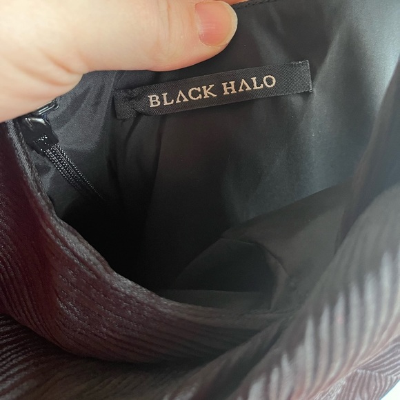 Black Halo Women’s Textured‎ Jackie O Black Knee Length Sheath Dress Size 10 - Picture 6 of 8